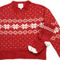 Juniors No Comment Mossy Fair Isle Crew Neck Sweater with Socks - image 5