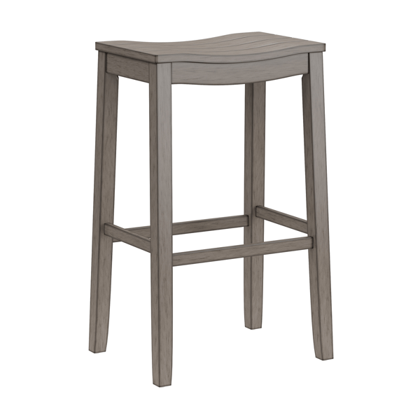 HH2 Home Fiddler Grey Backless Bar Height Stool with Saddle Seat