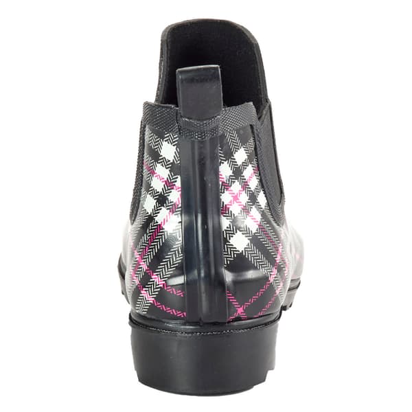 Womens Ella & Joy Chelsea Plaid Ankle Rainboots