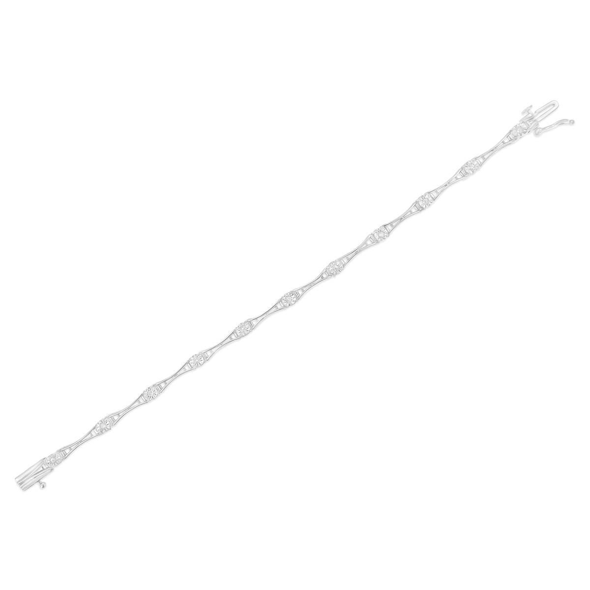 Diamond Classics™ Silver 1/4ctw. Rose Cut Diamond Tennis Bracelet