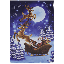 Northlight Santa''s Reindeer-Drawn Sleigh Ride House Flag