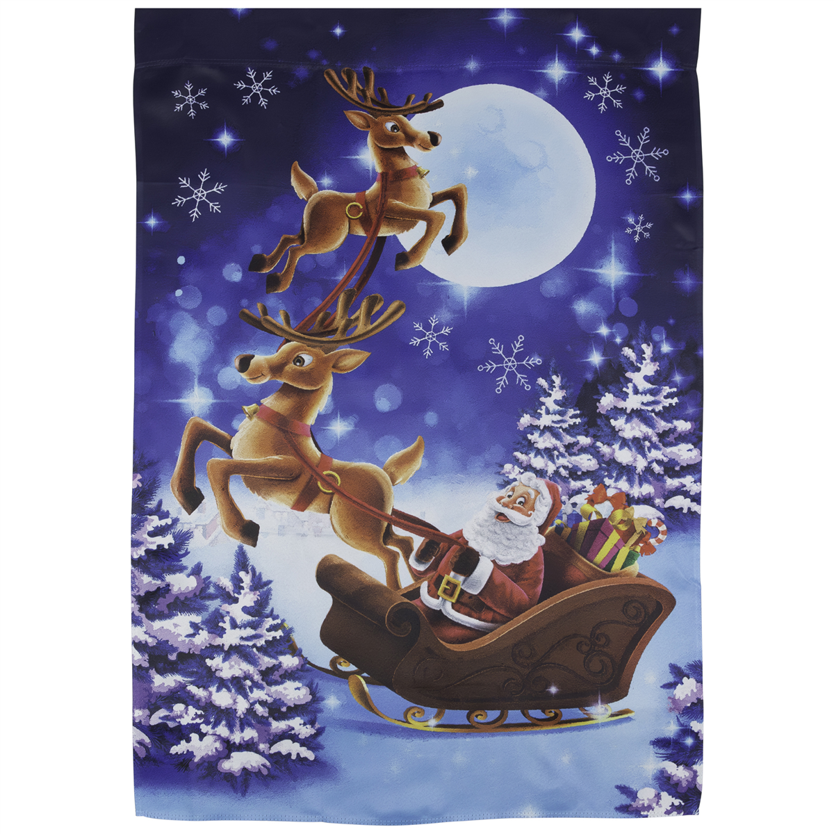 Northlight Santa''s Reindeer-Drawn Sleigh Ride House Flag