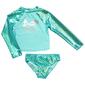 Girls &#40;7-10&#41; Floatimini&#40;R&#41; 2pc. Foil Mermaid Rash Guard Swim Set - image 1