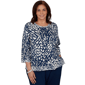 Plus Size Alfred Dunner Good To Go 3/4 Sleeve Abstract Blouse - image 1