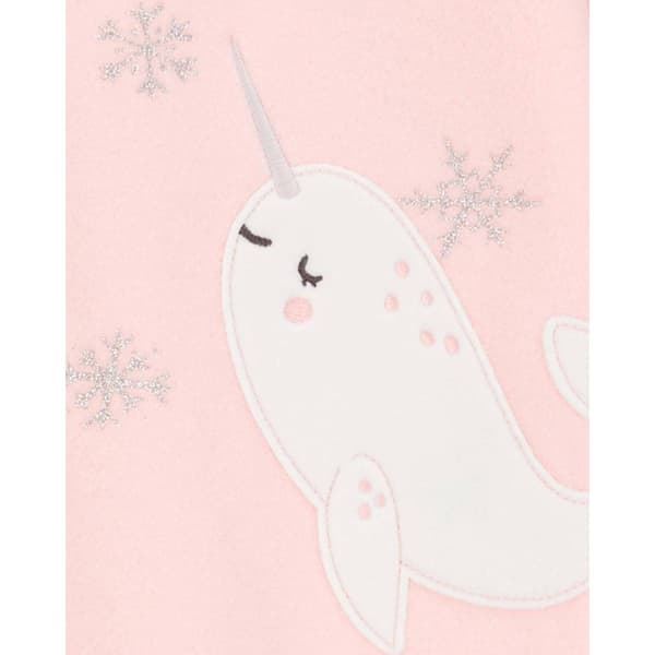 Toddler Girl Carter''s&#174; 1pc. Narwhal Fleece Footie Pajamas