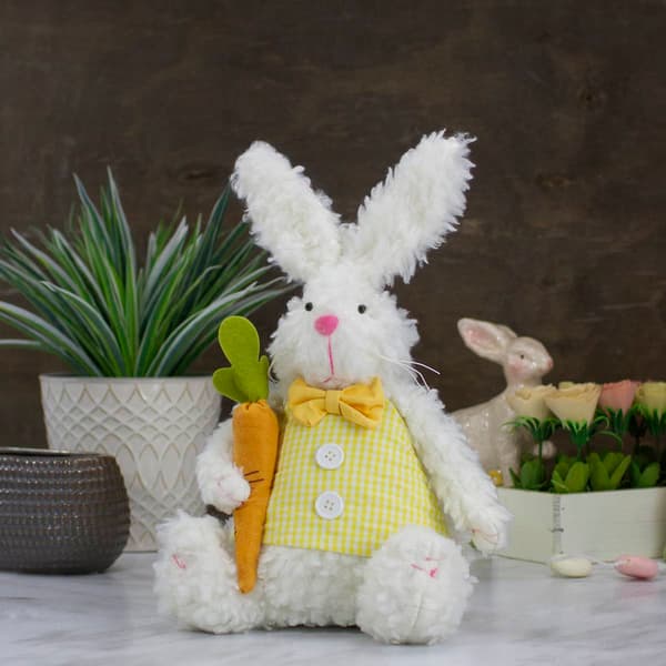 Northlight Seasonal Sitting Easter Bunny Holding Carrot Figurine