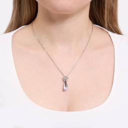 Athra Silver Plated & Violet Crystal Pendant Necklace