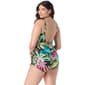 Womens Roxanne V-Neck Sarong Tropical One Piece Swimsuit - image 2