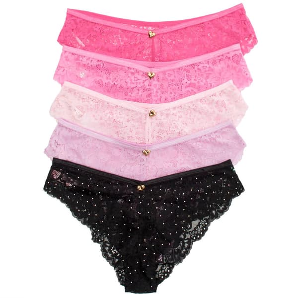 Womens Juicy Couture 5pk Lace Panties w/Rhinestones JC7903-5PKC