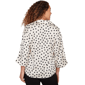 Womens Emaline Dusted Petals 3/4 Wide Sleeve Dot Blouse - image 2