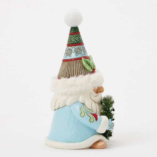 Jim Shore Gnome Wreath & Fur Hat Christmas Figurine