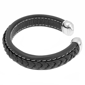 Mens Lynx Stainless Steel & Leather Bracelet - image 3