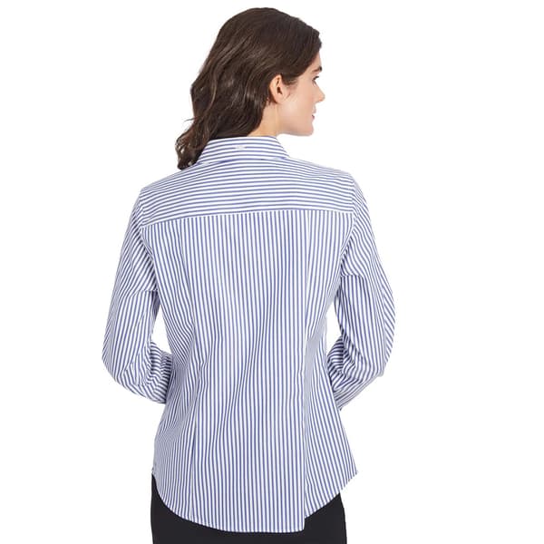 Womens Jones New York Long Sleeve Stripe Button Down Top