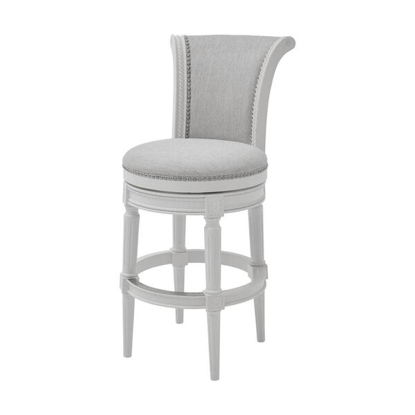 New Ridge Home Goods Chapman Bar-Height Swivel Barstool - White - image 