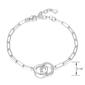 Forever Facets Sterling Silver Double Circle Link Bracelet - image 2