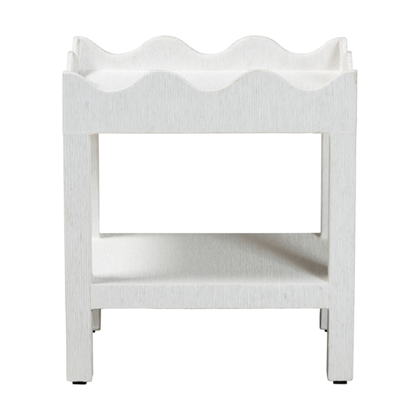 bali & pari Sebastian Grasscloth Scalloped End Table