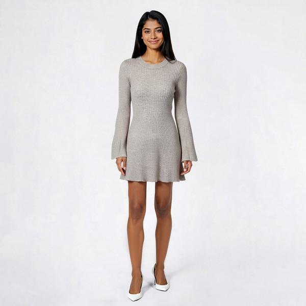 Juniors Madden Girl Ribbed Knit Crew Neck Mini Sweater Dress