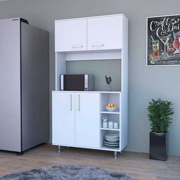 FM FURNITURE Colorado White Pantry Cabinet
