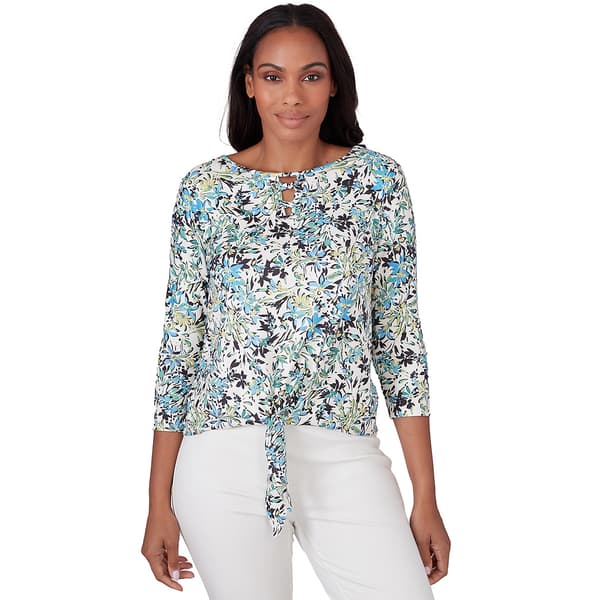 Plus Size Emaline St. Barths Floral 3/4 Sleeve Blouse - Boscov's