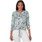 Plus Size Emaline St. Barths Floral 3/4 Sleeve Blouse - image 1