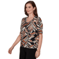 Womens Skye’s the Limit Key Items Elbow Sleeve Leaf Blouse - image 3