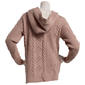 Juniors Derek Heart Matte Chenille Cable Hoodie Cardigan - image 3