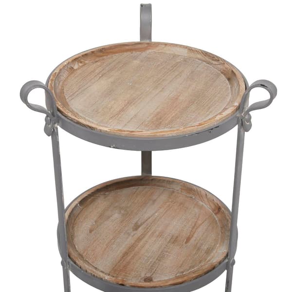 9th & Pike® Grey Metal Industrial Accent Table