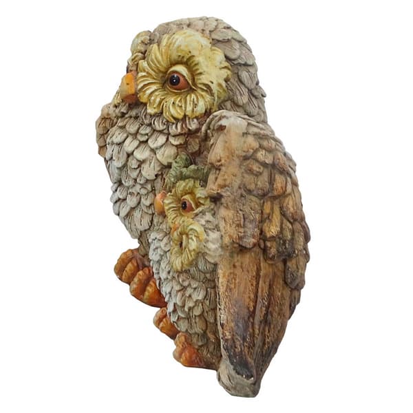 Alpine Owl Mom Wing Protecting Baby Owlets Statuary