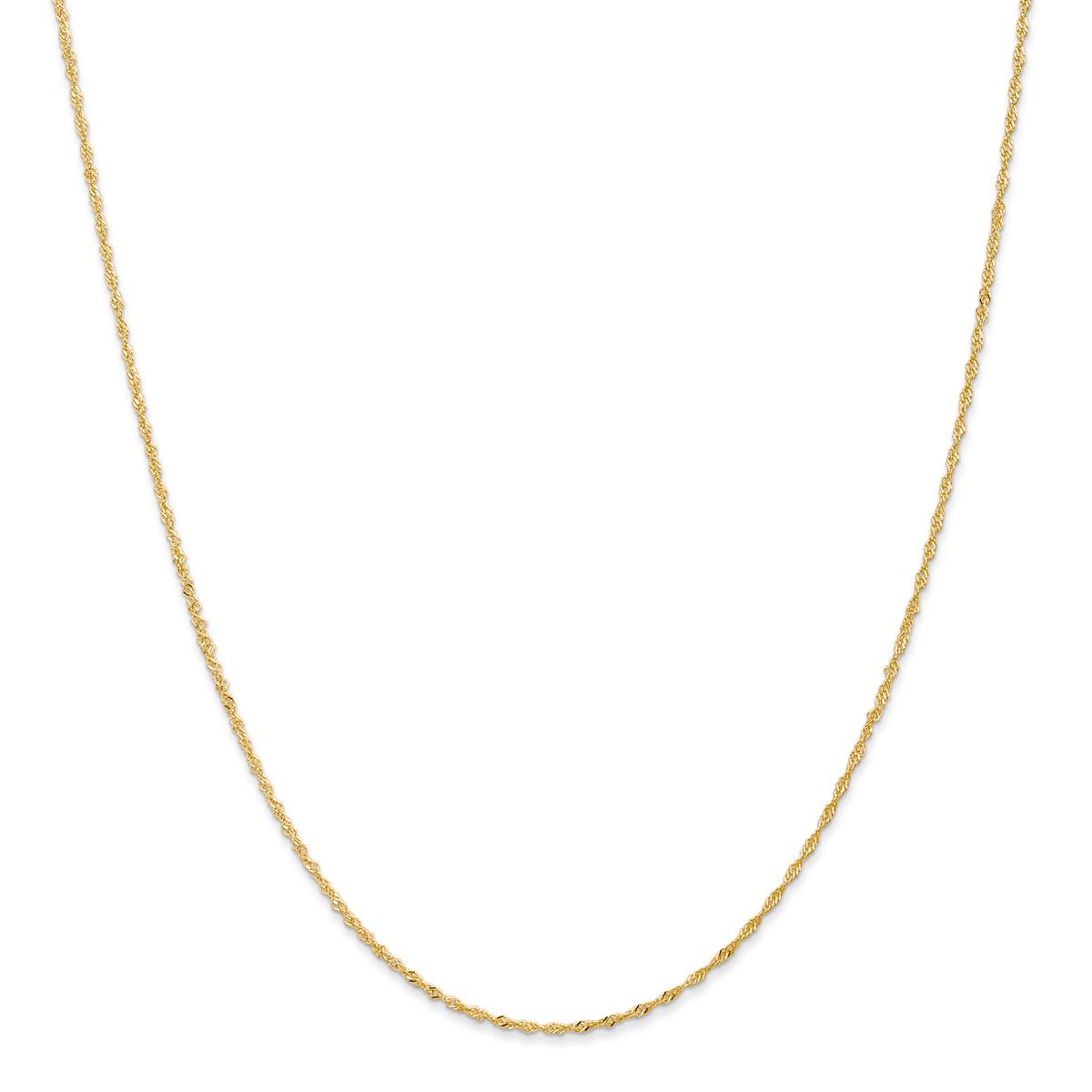 Unisex Gold Classics(tm) 1.10mm. 14k Singapore Chain 14in. Necklace