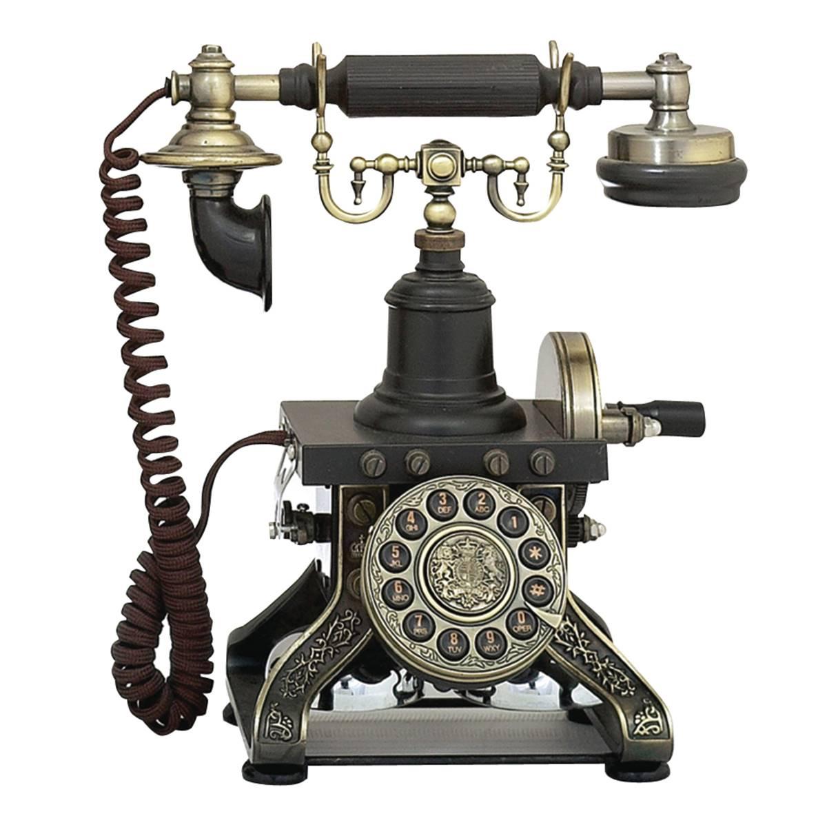 9th & Pike® Black Brass Vintage Antique Phone