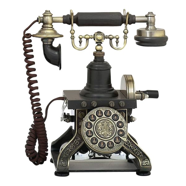 9th &amp; Pike(R) Black Brass Vintage Antique Phone