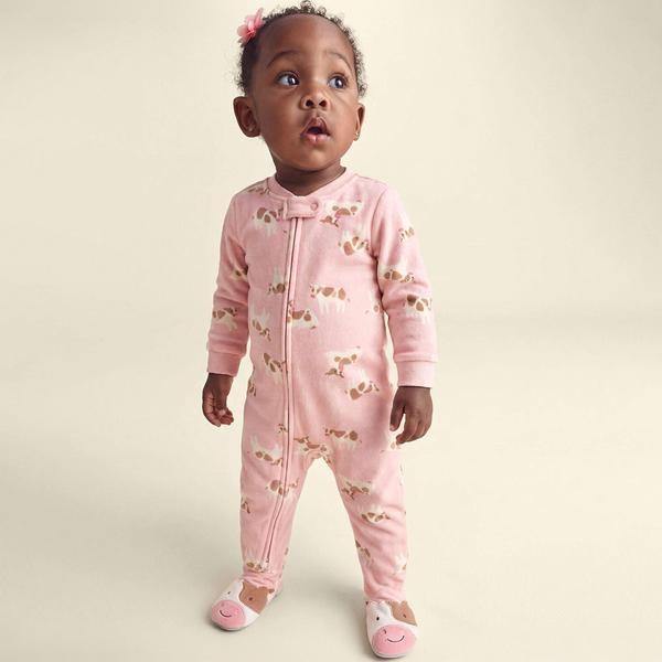 Baby Girl (12-24M) Carter''s(R) Cow 2-Way Zip Sleeper