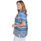 Plus Size Ruby Rd. Tinted Tides Motif Stripe Embroidered Blouse - image 4