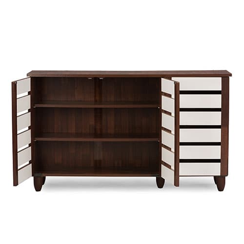 Baxton Studio Gisela Two-Tone Shoe Cabinet