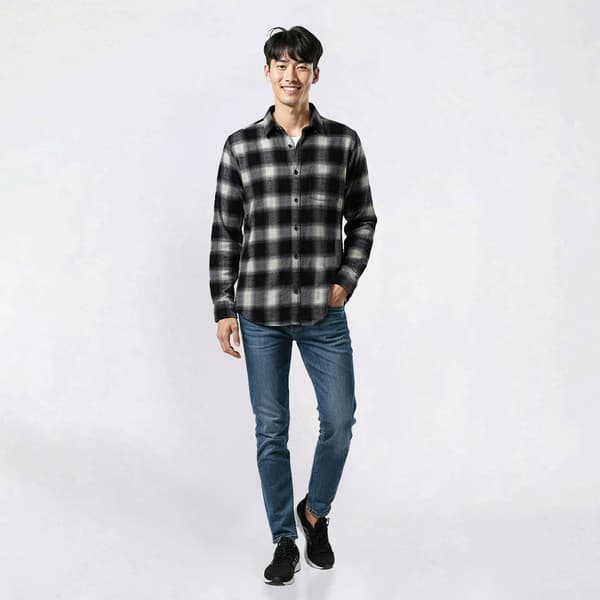 Young Mens Architect® Jean Co. Flannel Button Down - Black