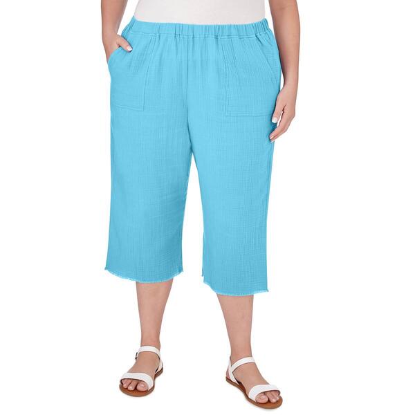Plus Size Alfred Dunner Summer Breeze Double Gauze Capri Pants - image 