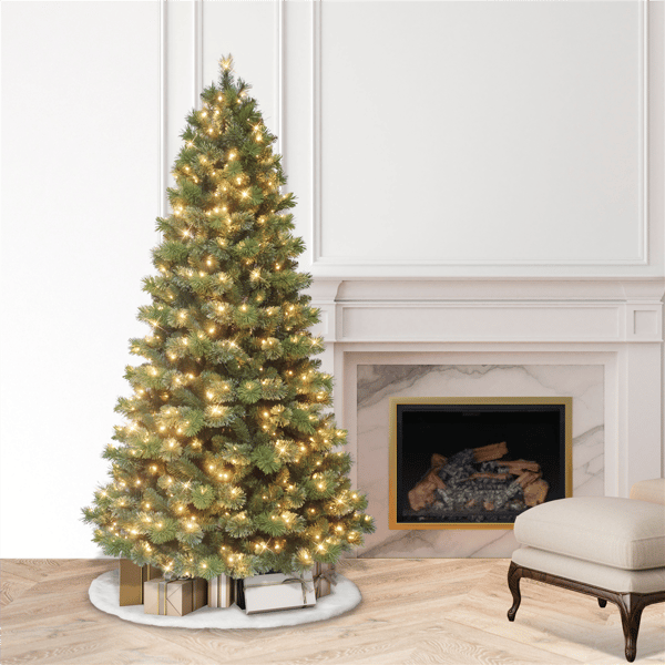 Puleo International 6.5ft. Pre-Lit Oklahoma Pine Christmas Tree