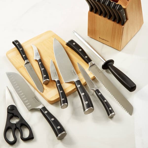 BergHOFF Essentials 16pc. Kitchen Knife Set & Wood Dowel Block