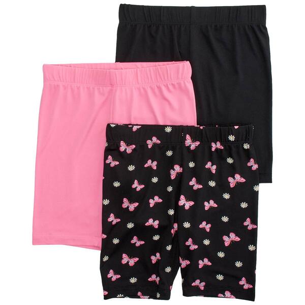 Girls &#40;7-16&#41; Star Ride&#40;R&#41; 3pk. Butterfly/Daisy & Solid Bike Shorts - image 