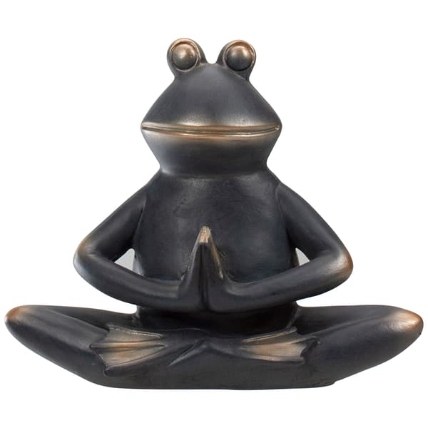 Northlight Seasonal 11in. Frog Sitting In a Yoga Position Statue - image 