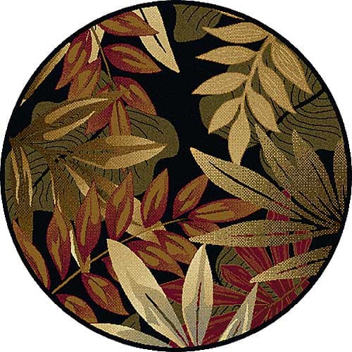 Tayse Laguna Pomona Black Round Area Rug - 5’3