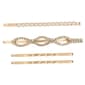 Roman Gold-Tone Wave/Pearl/CZ Hair Pins - Set of 4 - image 2