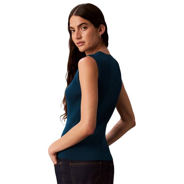 Womens Calvin Klein Crew Neck Ribbed Tank Top