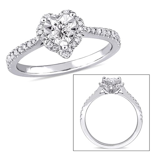 Laura Ashley(R) Sterling Silver 1/3ct. Diamond Heart Ring