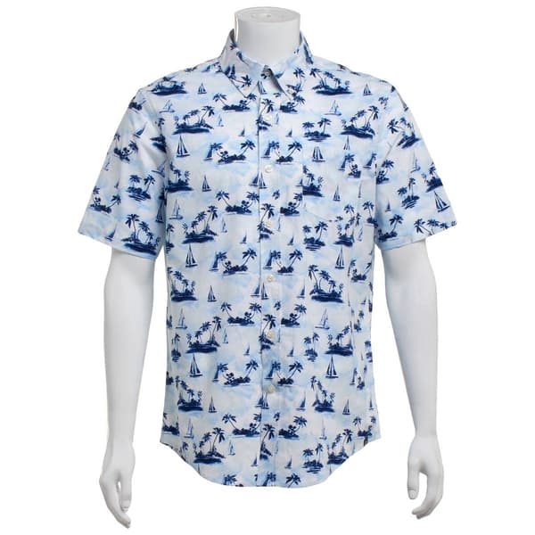 Mens Chaps Cotton Button Down Shirt - Sail Away - image 
