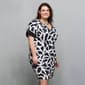 Plus Size 24/7 Comfort Apparel Black & White T-Shirt Dress - image 5