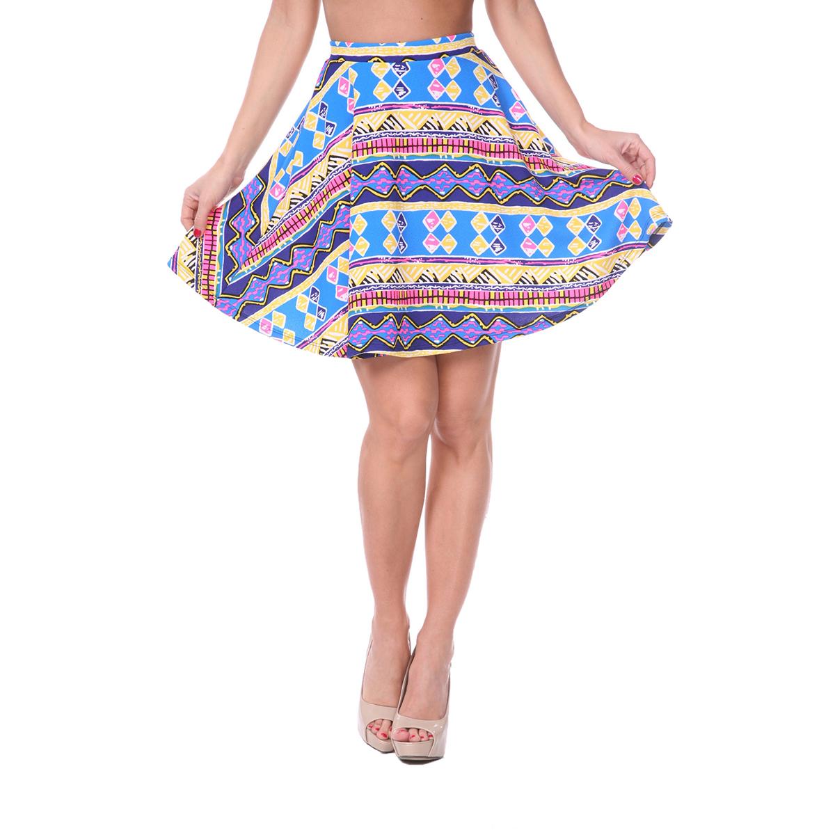 Womens White Mark Heidi Patterned Flare Skirt