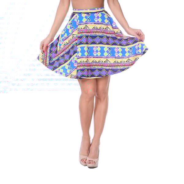 Womens White Mark Heidi Patterned Flare Skirt