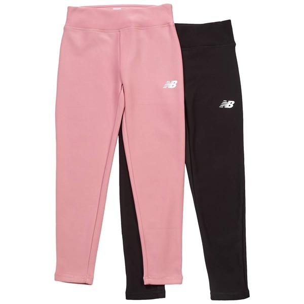 Girls (7-16) New Balance 2pk. Solid Fleece Lined Leggings - image 