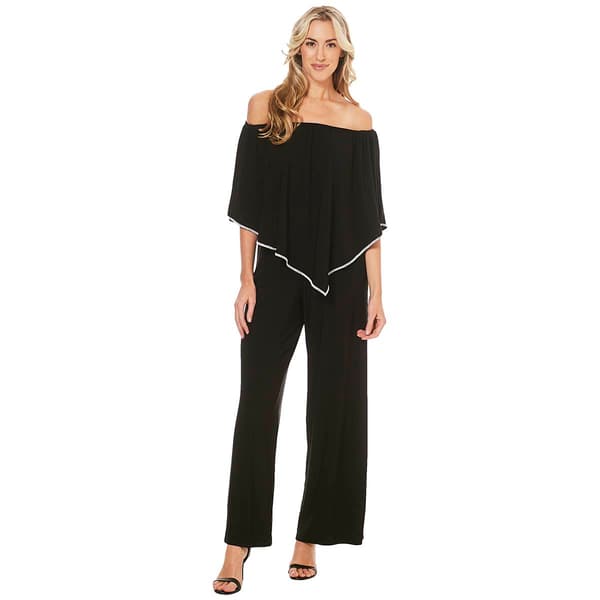 Womens MSK Off Shoulder Rhinestone Trim Jumpsuit - image 